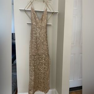 Gold Sequin Maxi Dress size M